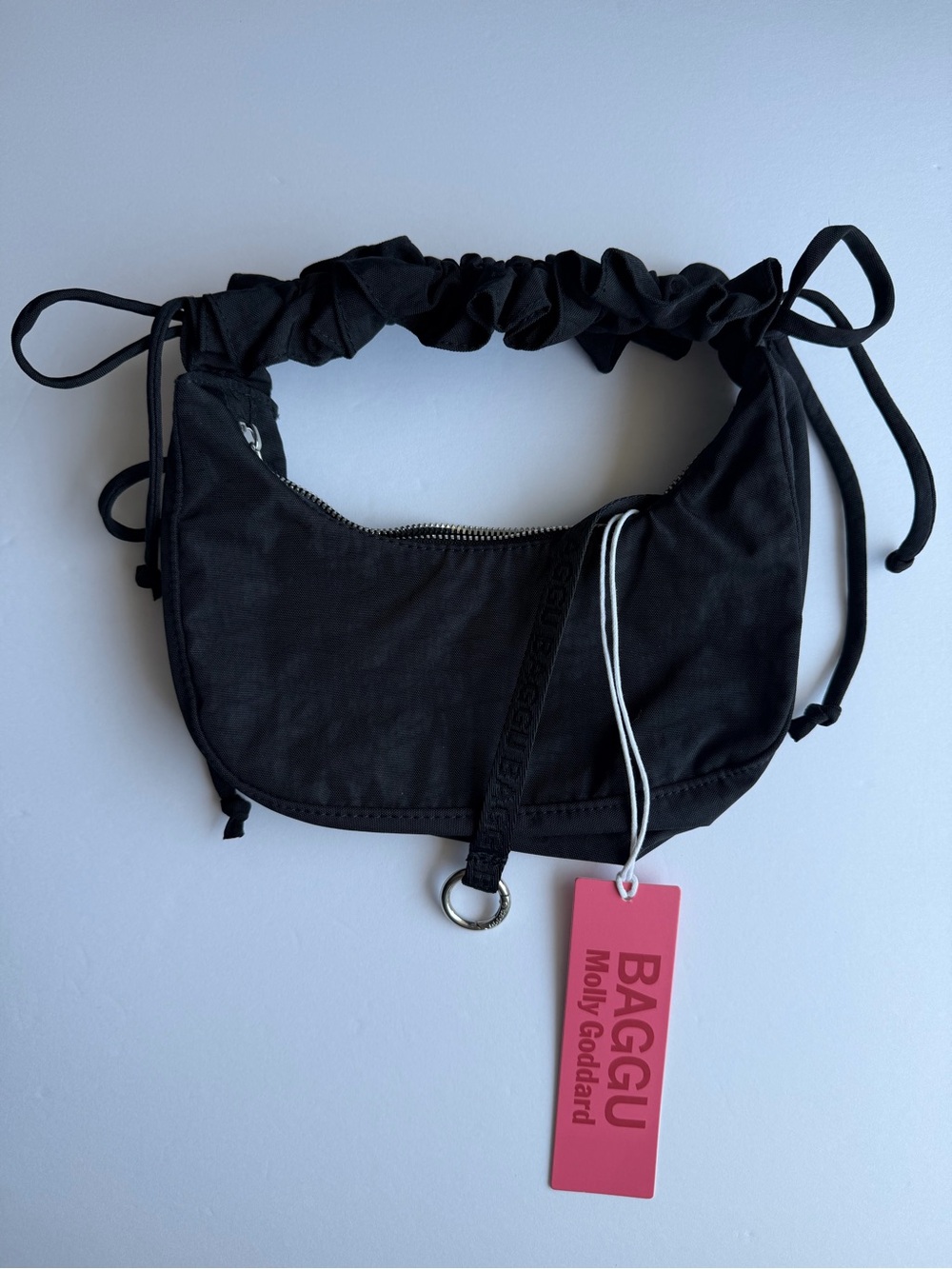NWT BAGGU MOLLY GODDARD Mini Ruffle Crescent Bag
